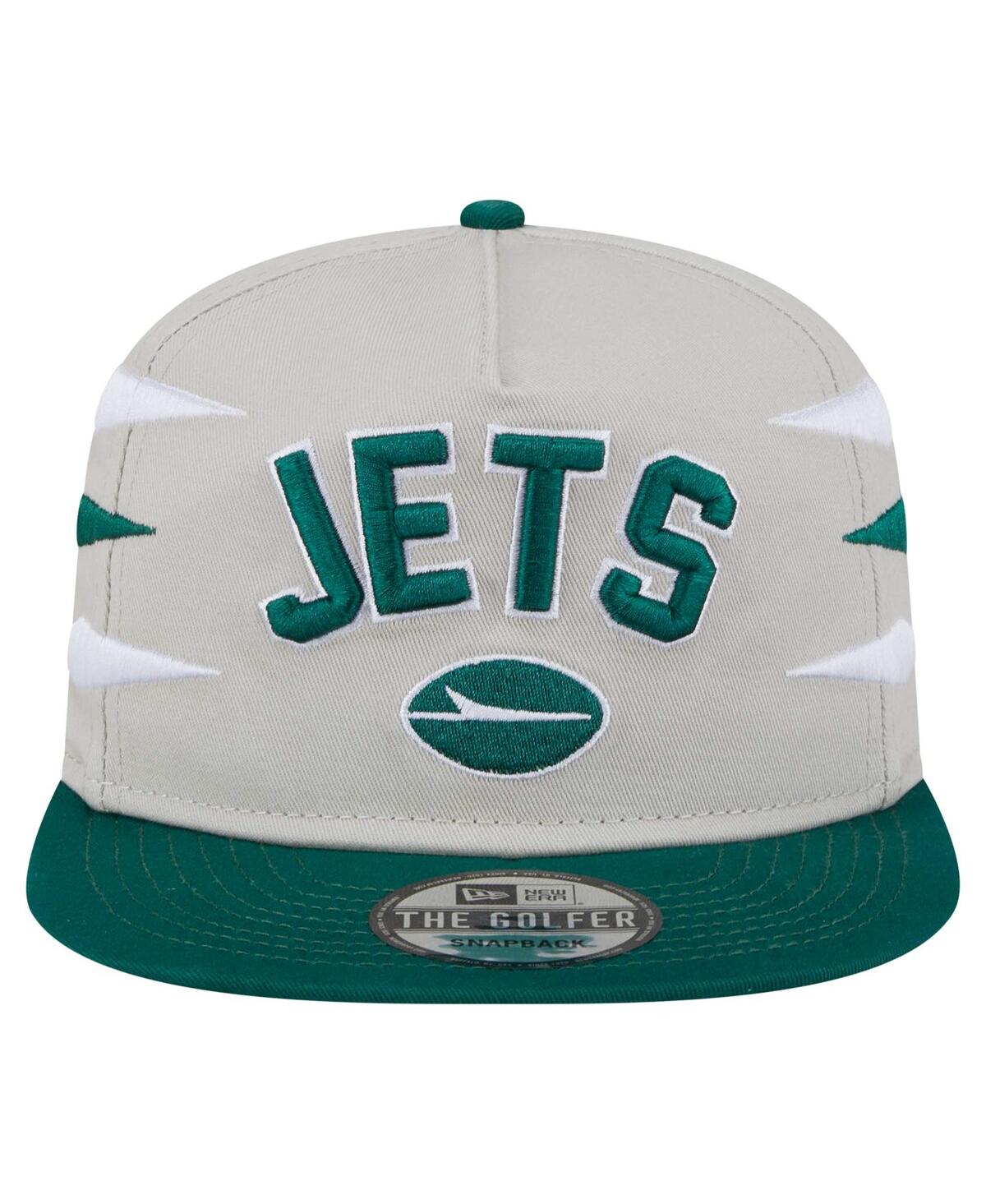 New Era Men's Stone/green New York Jets Athletic Golfer Snapback Hat In Stone,green