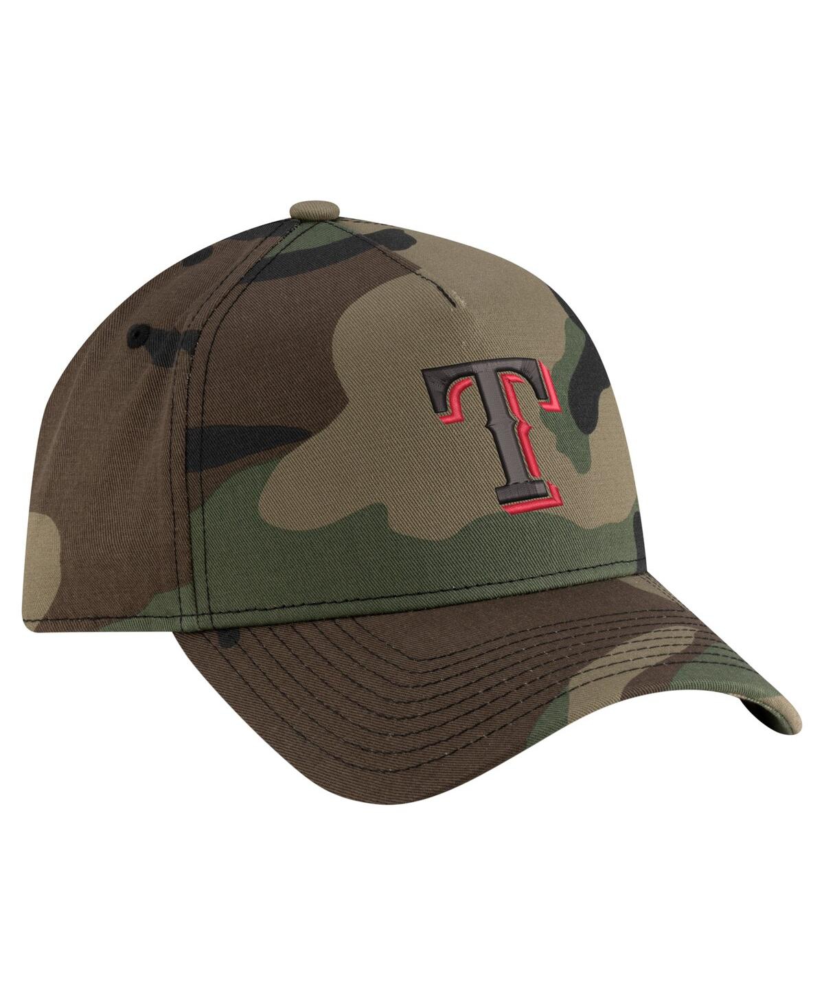 NEW ERA MEN'S CAMO TEXAS RANGERS WOODLAND TEAM POP 9FORTY A-FRAME ADJUSTABLE HAT 