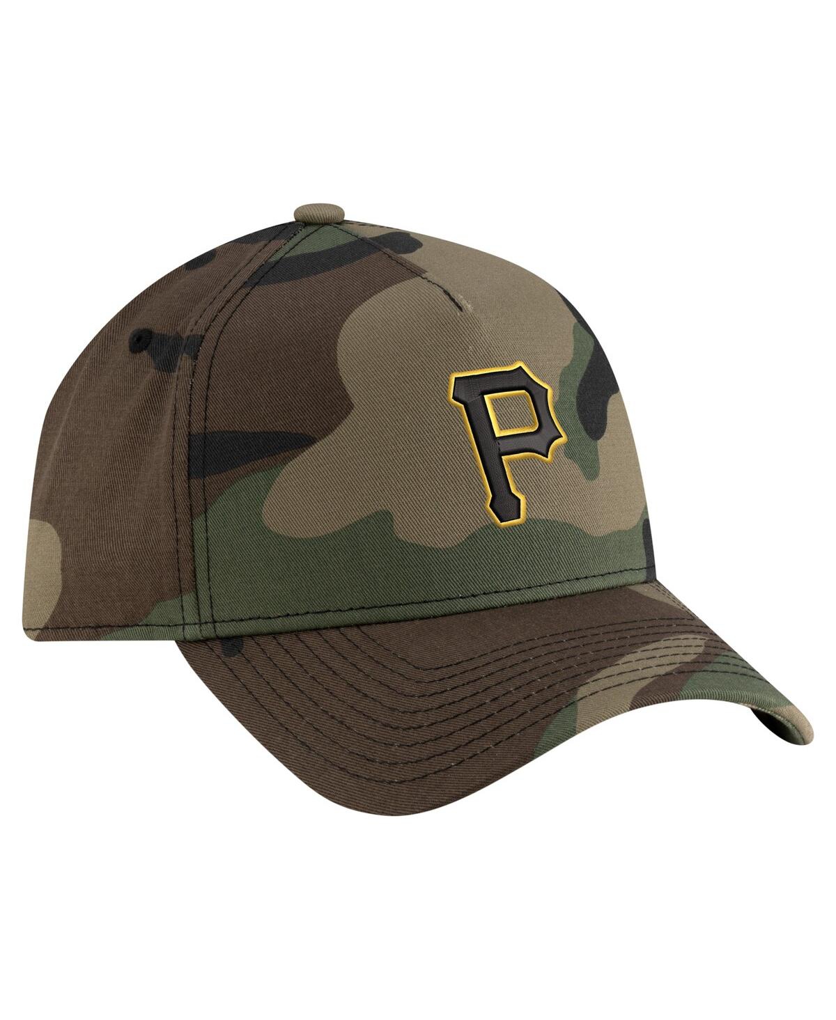 New Era Men's Camo Pittsburgh Pirates Woodland Team Pop 9forty A-frame Adjustable Hat In Camo
