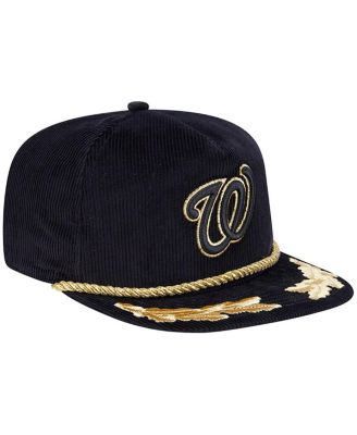 Men's Black Washington Nationals Corduroy Filigree Golfer Adjustable Hat