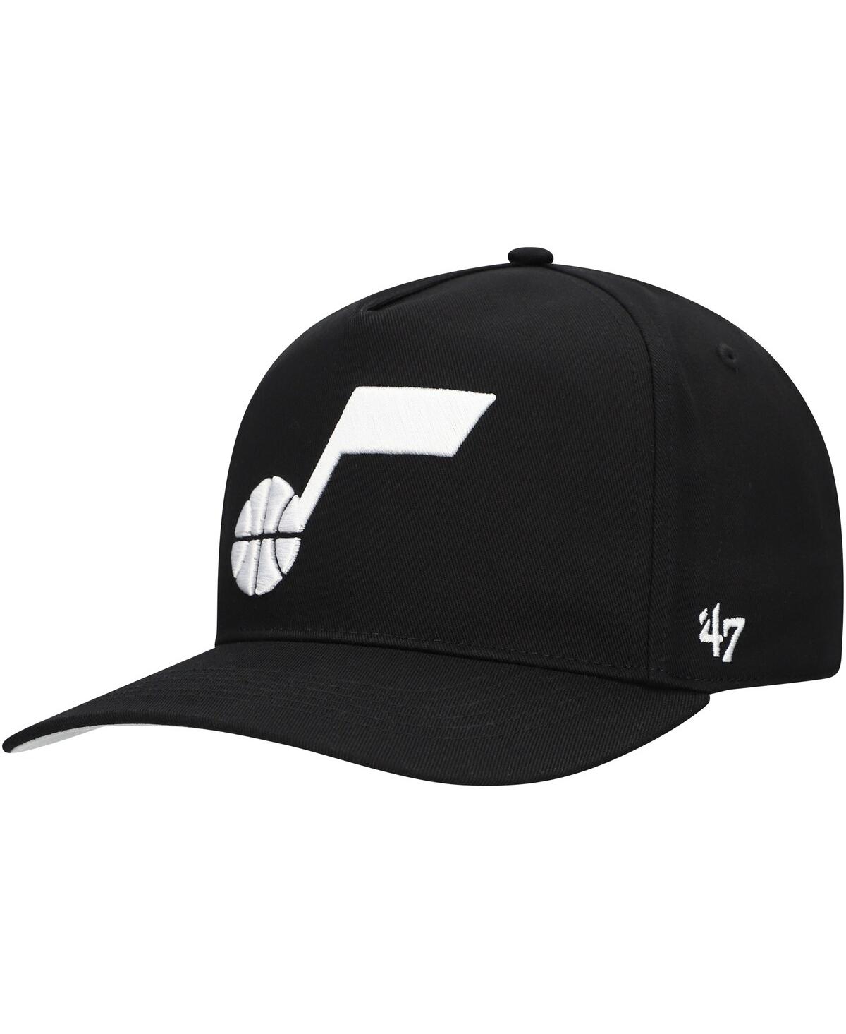 47 Brand Men's Black Utah Jazz Core Logo Hitch Adjustable Hat In Black