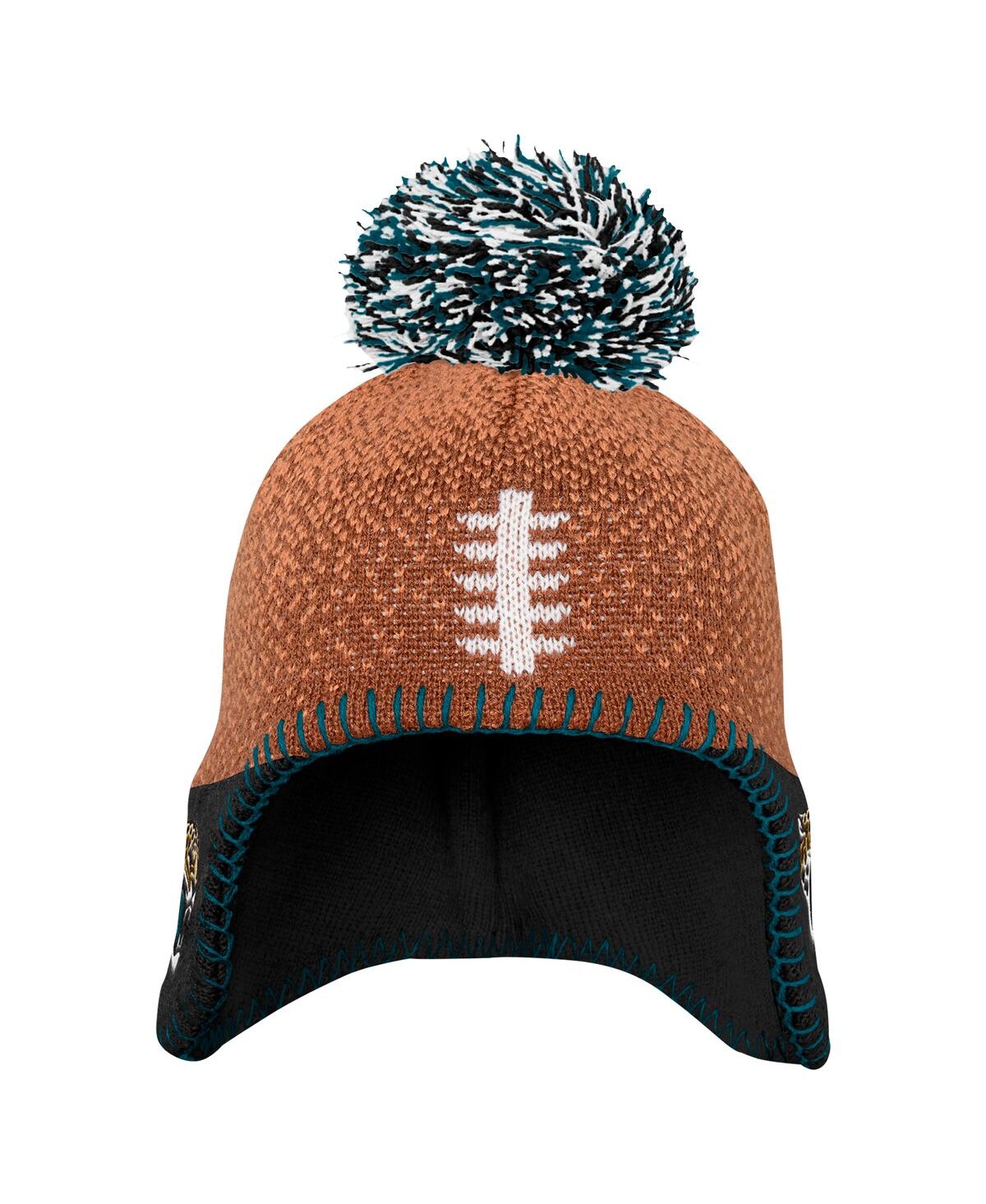 Outerstuff Preschool Brown Jacksonville Jaguars Football Head With Pom Knit Hat In Brown