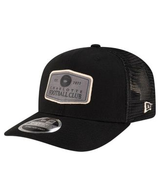 New Era - Men's Black Charlotte FC Labeled 9SEVENTY Trucker Stretch-Snap Adjustable Hat