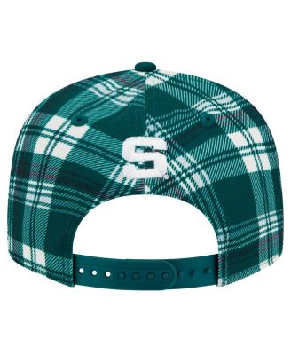 Men's Green Michigan State Spartans Plaid 9FIFTY Snapback Hat