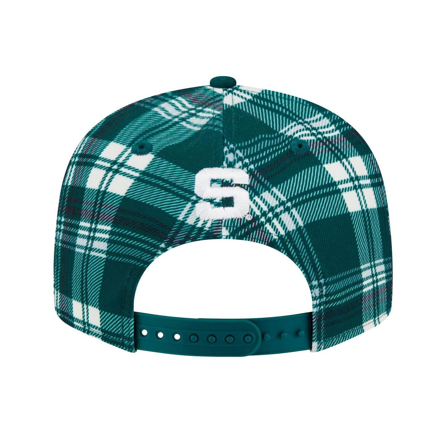 Men's Green Michigan State Spartans Plaid 9FIFTY Snapback Hat