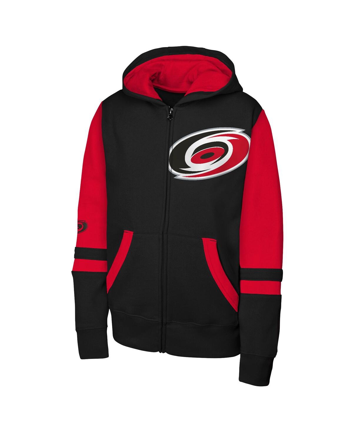 Outerstuff Big Boys And Girls Black Carolina Hurricanes Face Off Full-zip Hoodie In Black