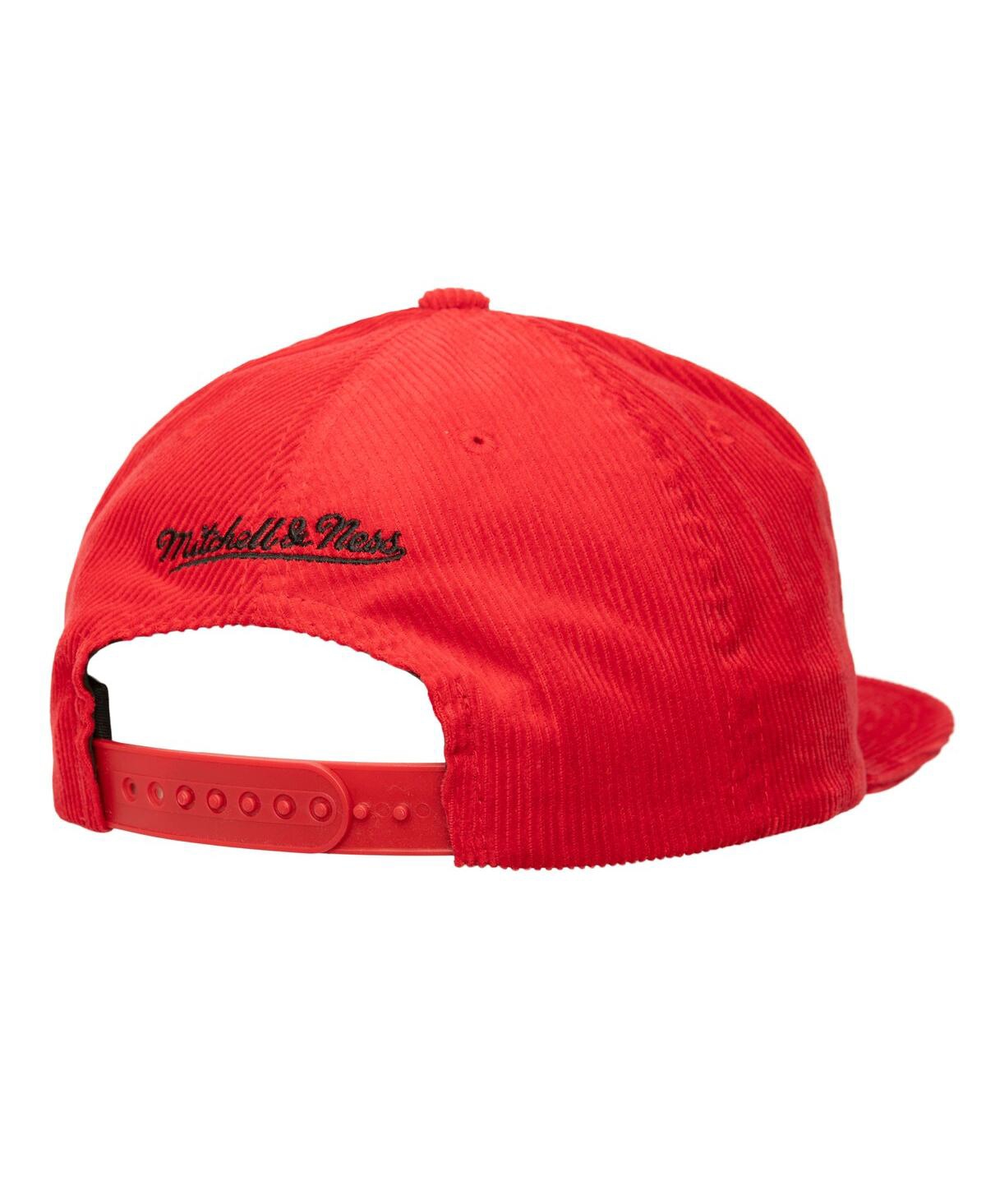 Mitchell & Ness Men's Red Atlanta Braves Corduroy Snapback Hat In Red