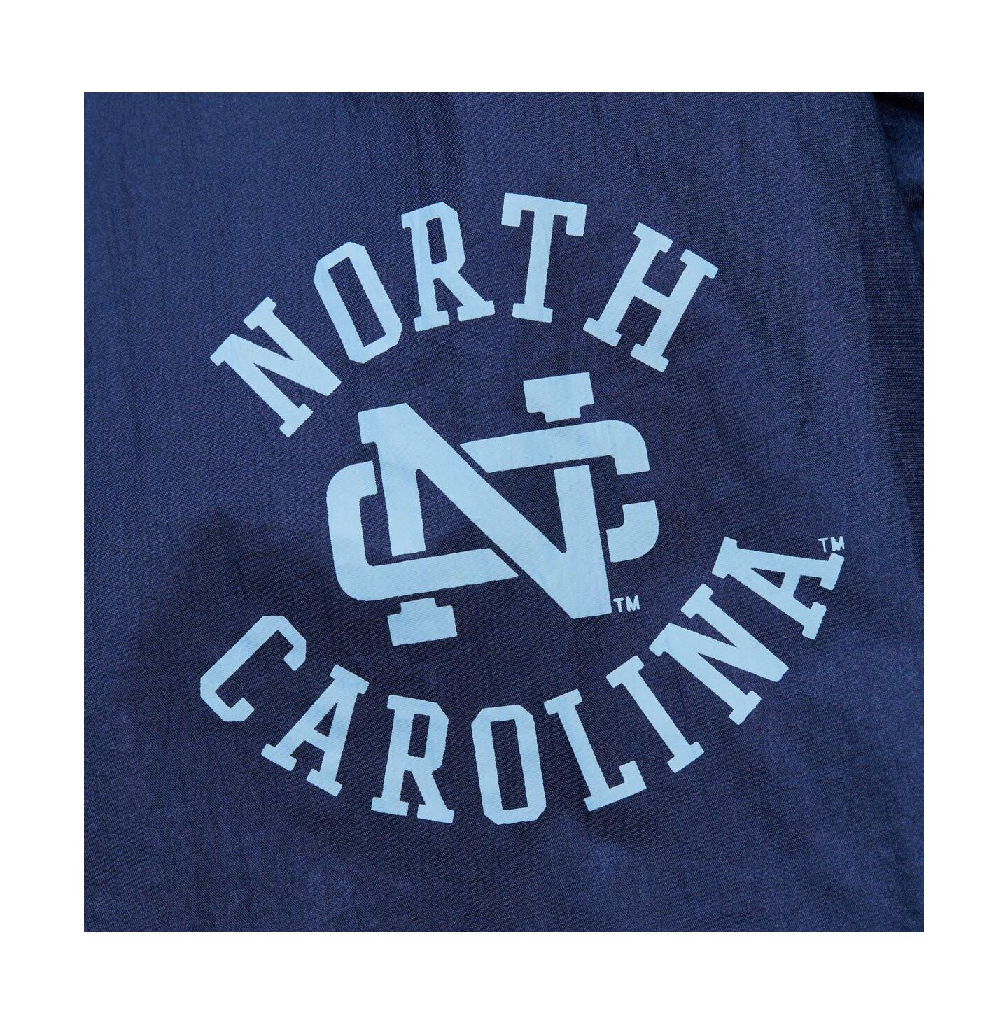 Мужские куртки Mitchell & Ness Navy North Carolina Tar Heels Anorak Vintage Logo Half-Zip Hoodie Jacket — фото 3