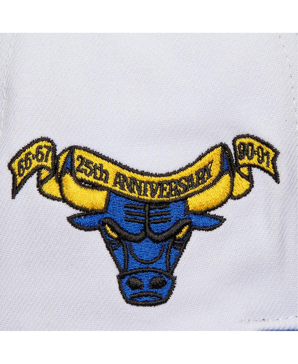 Mitchell & Ness Men's White/Blue Chicago Bulls Core V Snapback Hat