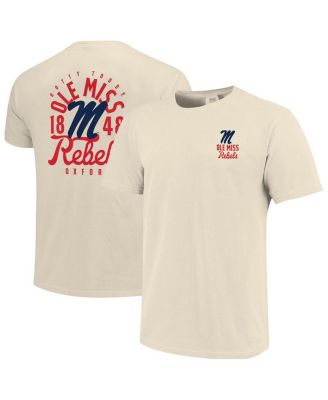 Men's Cream Ole Miss Rebels Comfort Colors Mascot Overlay T-Shirt