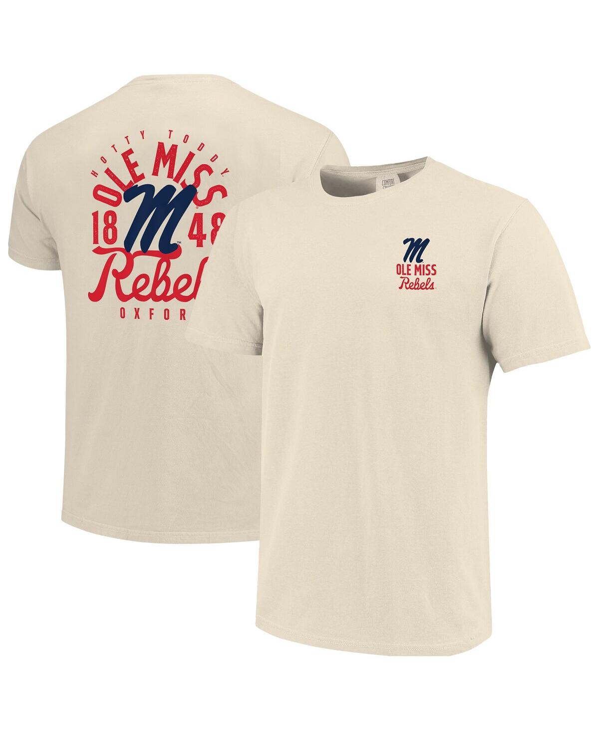 Image One Men's Cream Ole Miss Rebels Comfort Colors Mascot Overlay T-Shirt - Cream