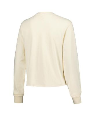 Women's Natural Ole Miss Rebels Comfort Colors Basketball Cropped Long Sleeve T-Shirt