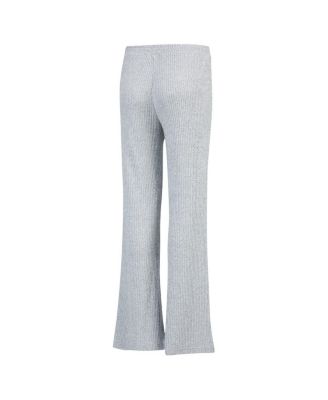 Women's Gray New York Yankees Juniper Rib Knit Flare Sleep Pants