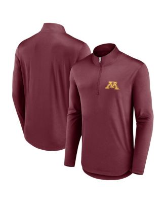 Fanatics - Men's Maroon Minnesota Golden Gophers Quarterback Mock Neck Quarter-Zip Top