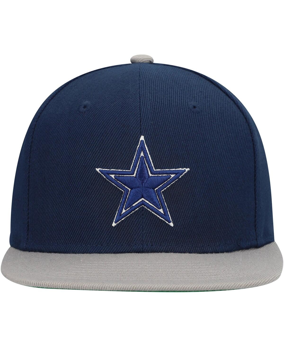 Mitchell & Ness Big Boys And Girls Navy/silver Dallas Cowboys Two-tone Snapback Hat In Navy,silver