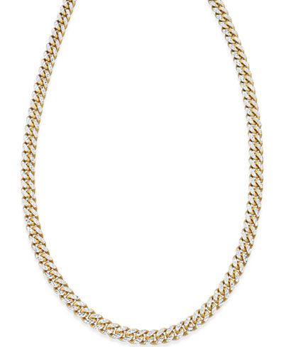 Cuban Chain Link Necklace in 18k Gold over Sterling Silver