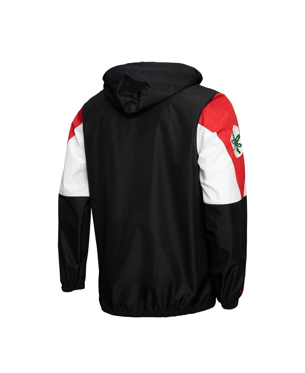 Mitchell & Ness Men's Black Ohio State Buckeyes Throw It Back Full-zip Windbreaker Jacket In Black