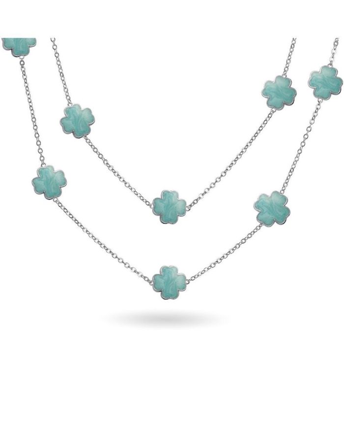 Bling Jewelry Enamel Flower Strand Necklace
