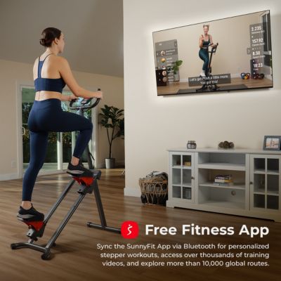 Smart Foldable Stair Stepper, Vertical Climber Cardio Exercise Machine with Free SunnyFit App via Bluetooth