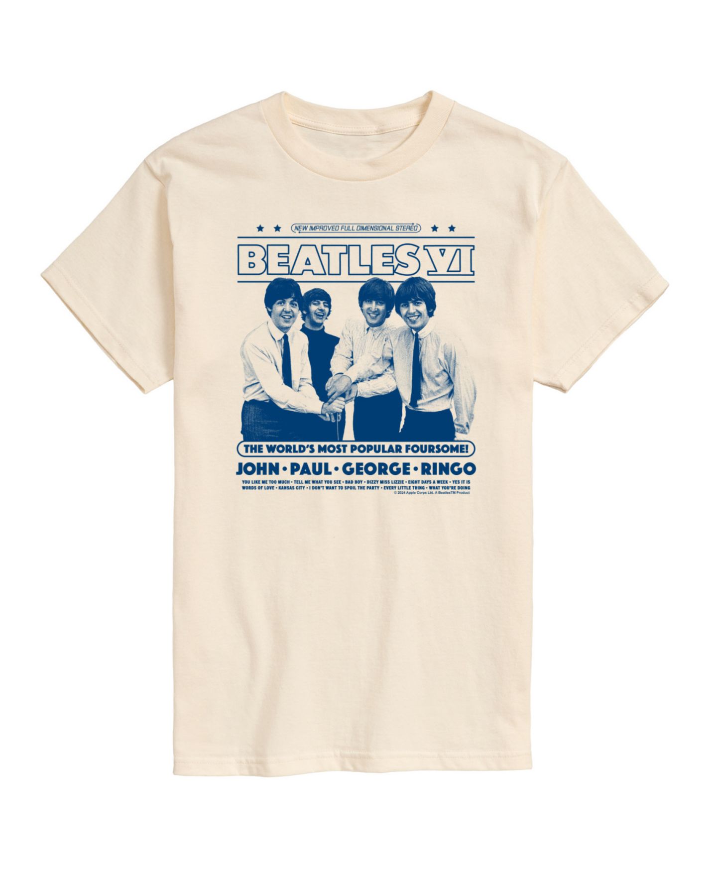 Мужская футболка AIRWAVES The Beatles Short Sleeve, цвет: Бежевый — фото 1