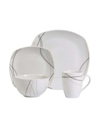 Alec Ash White 16 Pc. Dinnerware Set, Service for 4 