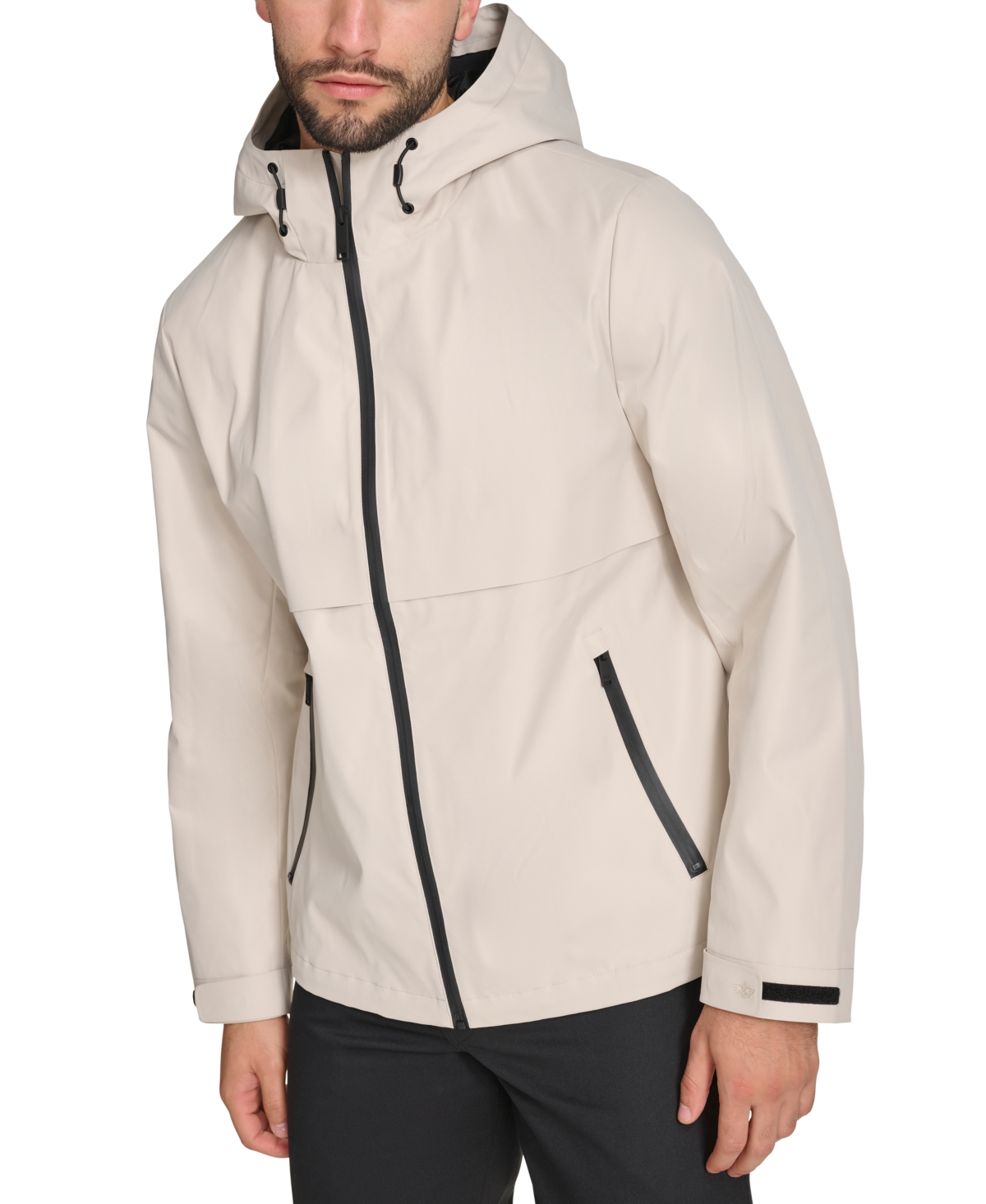 Dockers Men's Hooded Rain Jacket In Neutral