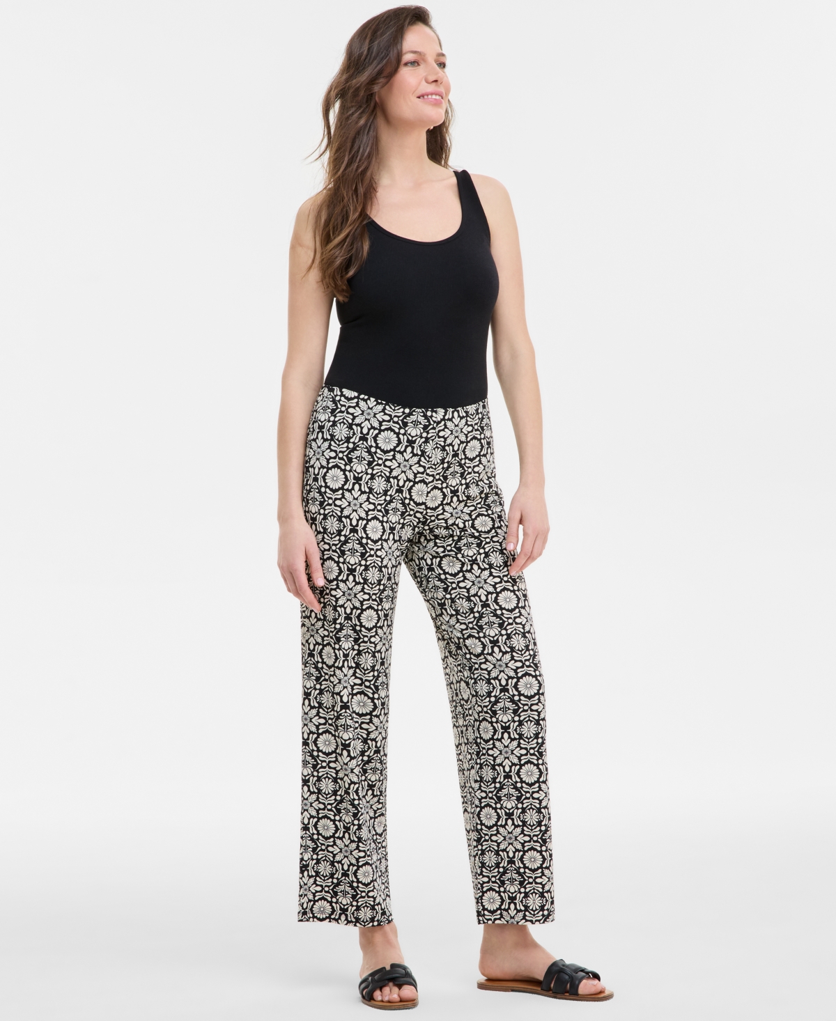Jm Collection Women's Printed Wide-leg Pull-on Pants, Exclusively At Macy's In Multi