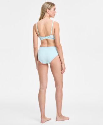 Women's Feathers Lace Contour Underwire Bra & Bliss Lace-Trim Cotton French-Cut Brief 