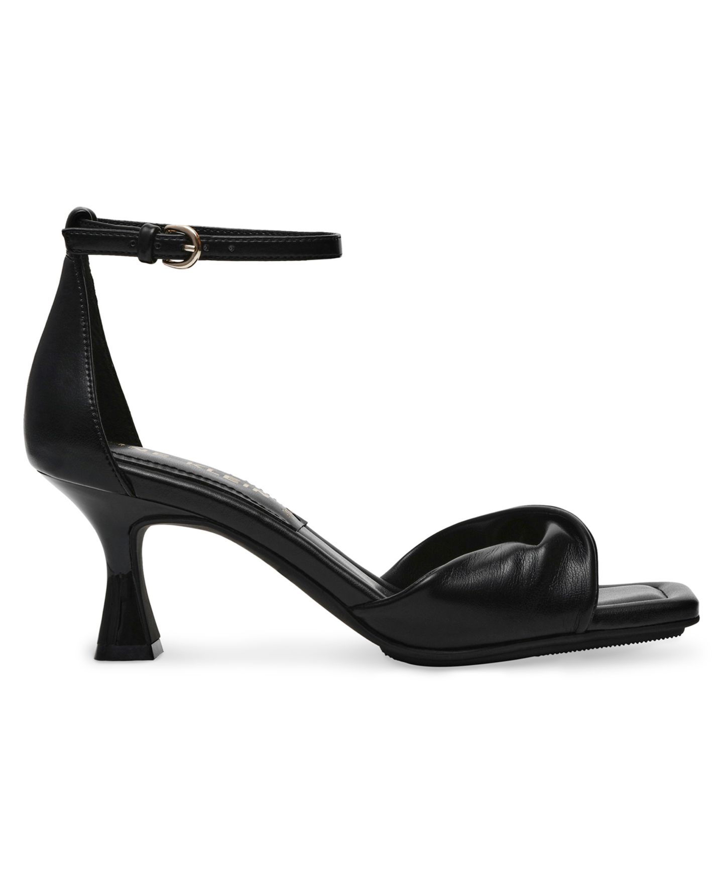 Женские сандалии Anne Klein Jessie Ankle Strap Two Piece Dress Sandals, цвет: Чёрный гладкий — фото 2