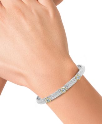 EFFY&reg; Sky Blue Topaz (1 ct. t.w.) & White Sapphire (1/10 ct. t.w.) Cuff Bracelet in Sterling Silver & 18k Gold (Also in Citrine)
