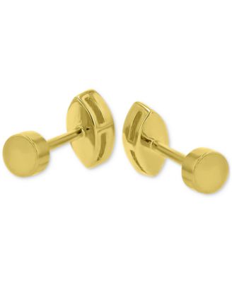 Cubic Zirconia Marquise Bezel Screw Back Stud Earrings in 14k Gold-Plated Sterling Silver