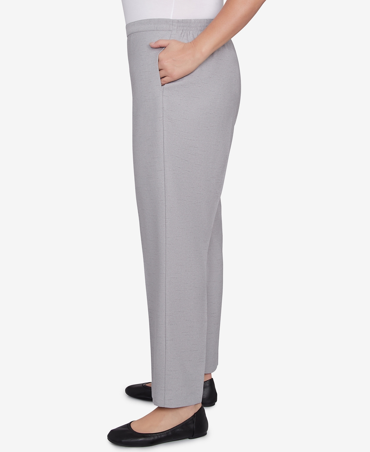 Alfred Dunner Plus Size Estate Of Mind Estate Pull-on Short Length Pants In Dove Gray
