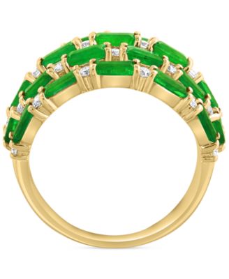 Diamond (5/8 ct. t.w.) & Blue Sapphire (3 ct. t.w.) Ring in 14k White Gold (Available in Pink Sapphire, Emerald, and Ruby)