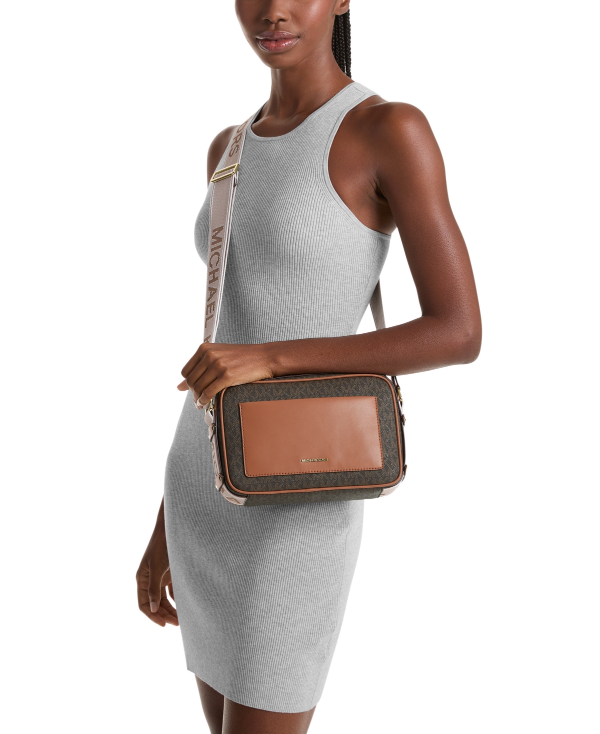 Michael Kors Michael  Maeve East West Pocket Crossbody In Brown,acorn,camel,light Cream