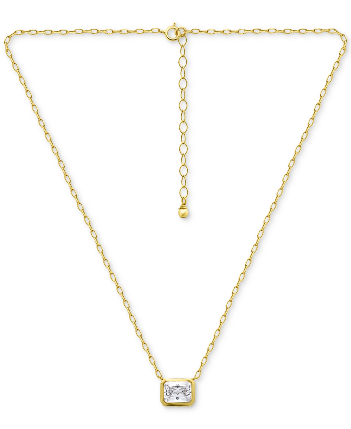 Giani Bernini Cubic Zirconia Bezel Set Solitaire Pendant Necklace, 16" + 2" Extender, Exclusively At Macy's In Gold