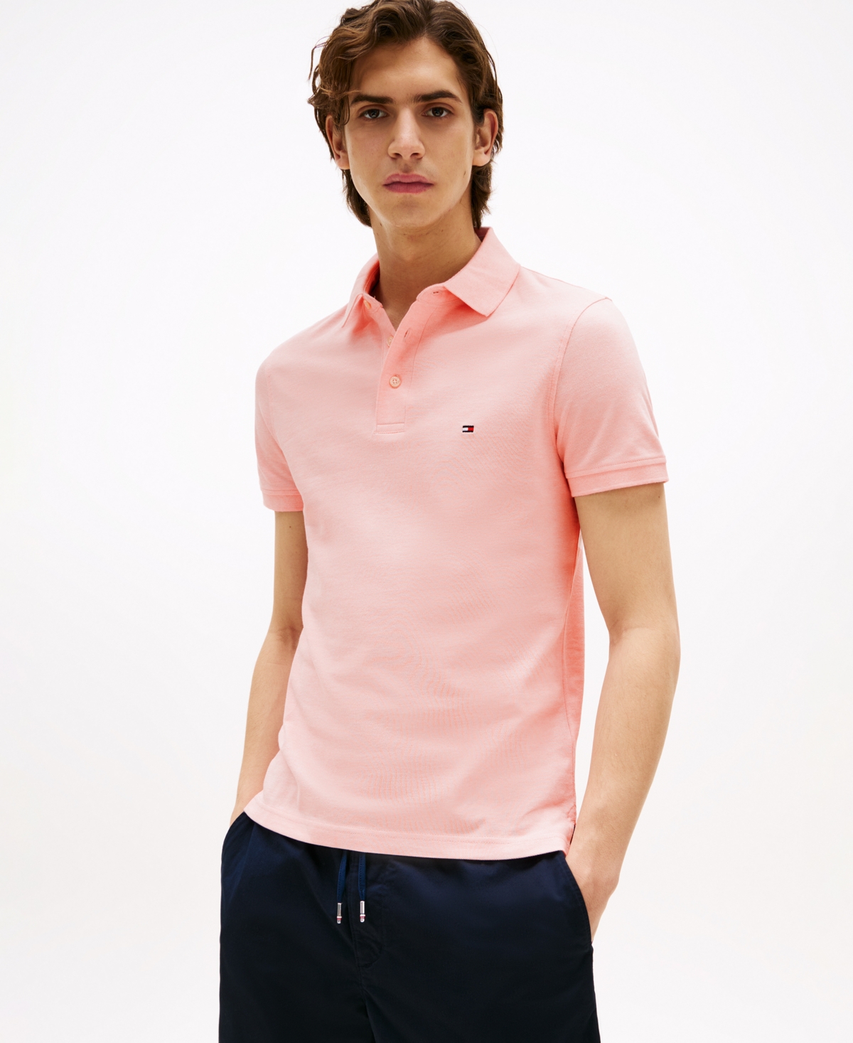 Tommy Hilfiger Slim Fit Jersey Knit Polo In Pink
