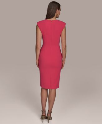 【Donna Karan New York】Mock-Neck A-Line Dress Donna Karan New York Women's V-Neck Ruched Sheath Dress - Macy's