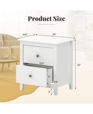 Modern Nightstand with 2 Drawers Compact Design for Small Bedrooms