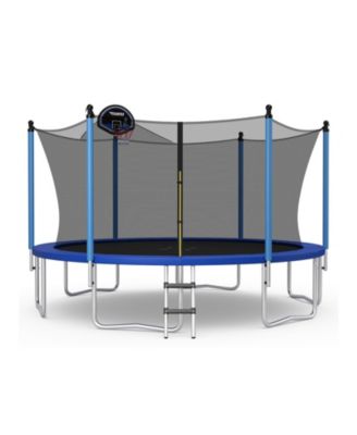 Outdoor Recreational Trampoline with Ladder and Enclosure Net