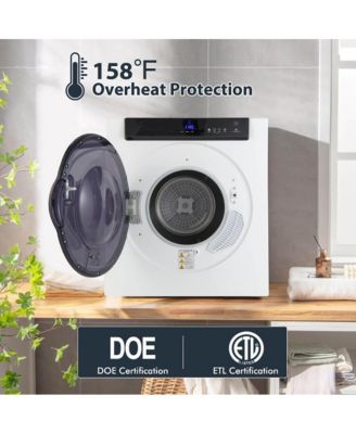2.6 Cu.ft Compact Clothes Dryer with Touch Panel and 2 Modes