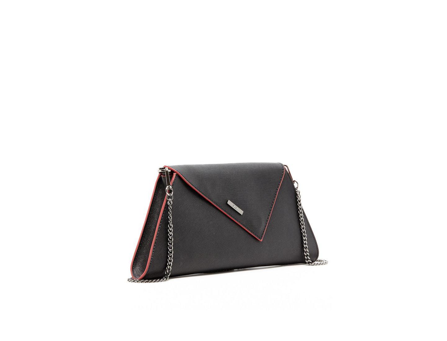 Женский клатч SUSU Black Leather Clutch Bag Unique Evening Purse Handbag, цвет: Чёрный — фото 2