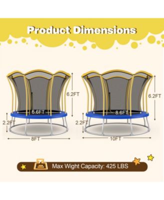 Outdoor Unique Flower Shape Trampoline with Enclosure Net