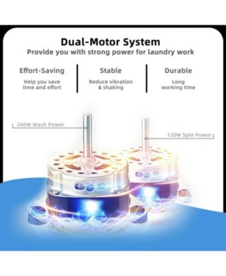 13 lbs Portable Mini Twin Tub Spinner Semi-Automatic Washing Machine