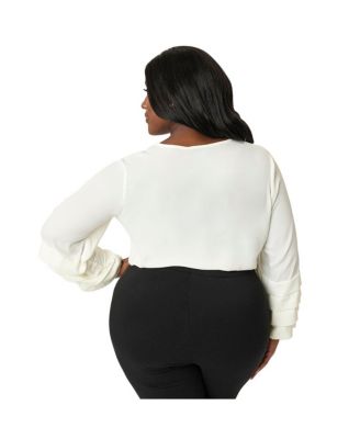 Plus Size Pleated Front Blouse