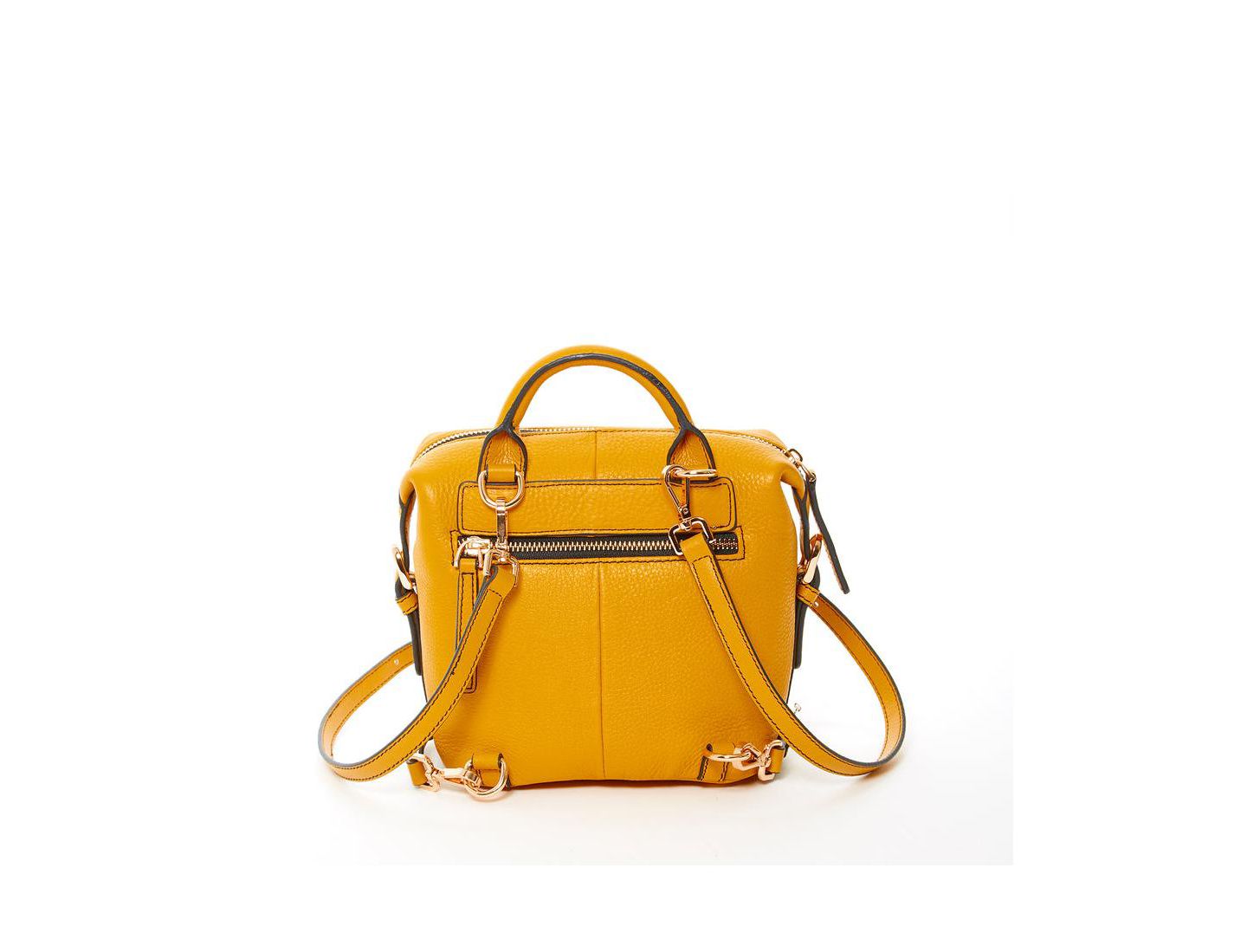 Рюкзак SUSU Yellow Leather Purse Convertible Medium Crossbody Bag for Women with Front and Back Pockets, цвет: Жёлтый — фото 3
