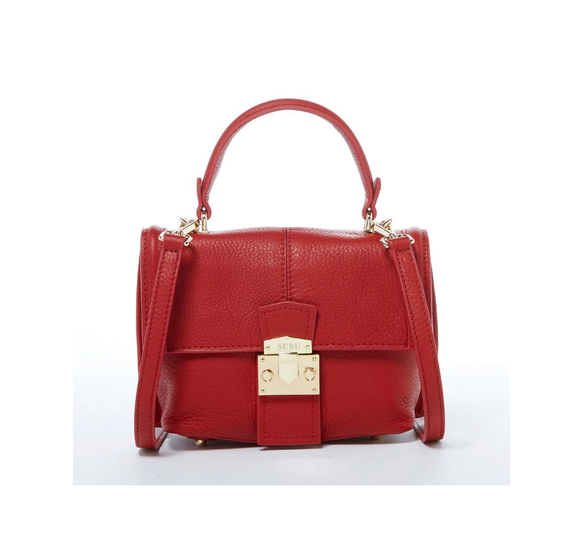 Red Leather Backpack Purse for Women Convertible Crossbody Bag