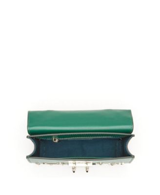 Leather Crossbody Bag Small  Structured Emerald Green Purse Top Handle Forest Green Women's Handbag