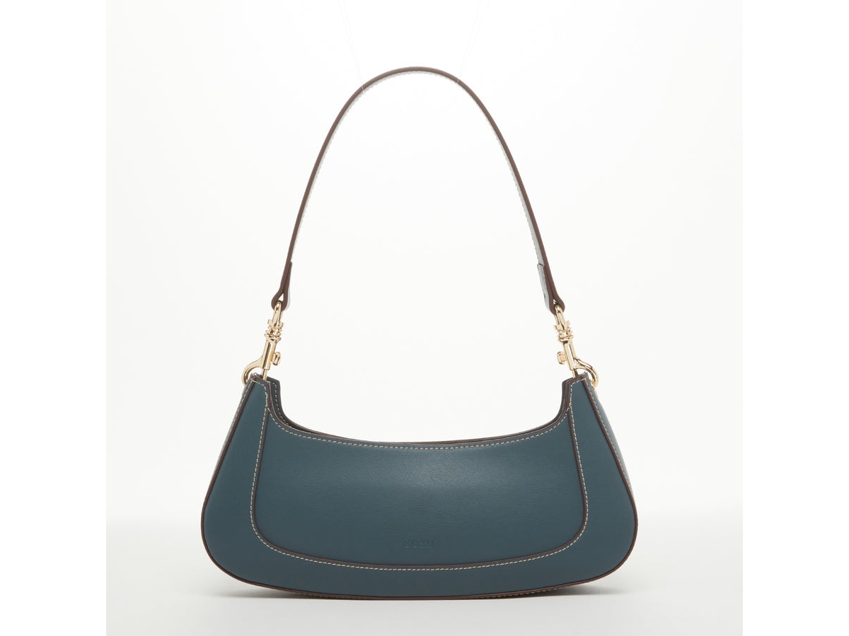 Leather Saddle Bag Off White Crossbody Purse Cream Women's Handbag - Mosaic blue
