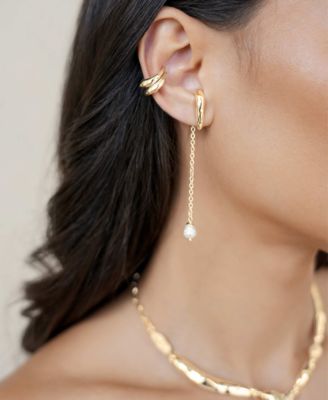 Linear Lux Cultivated Pearl Drop Earrings