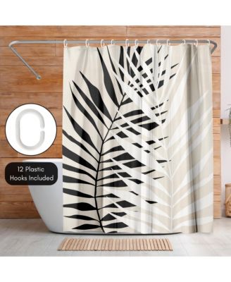 Abstract Leaf Shower Curtain - 100% Polyester - Water-Resistant Bath Curtain
